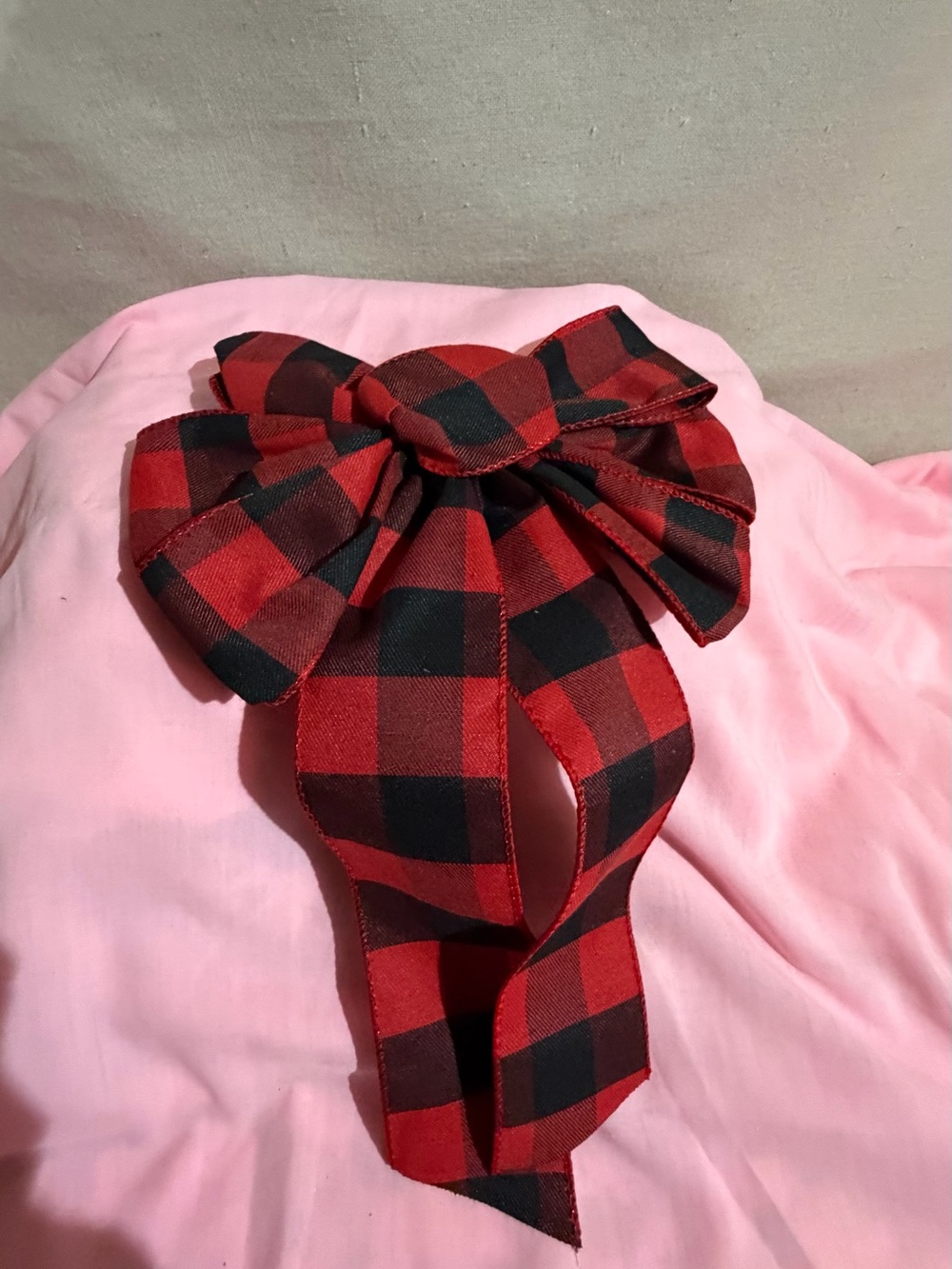 Holiday Red & Black Buffalo Plaid Christmas Tree Bow